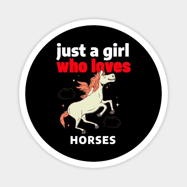 horse girl Magnet by power horse